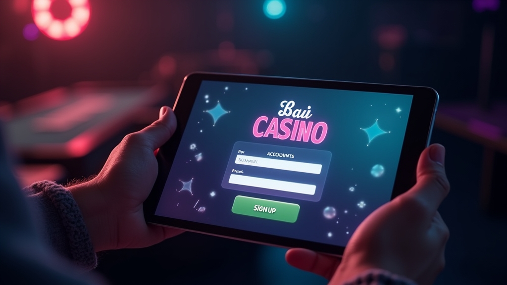 Pessoa a preencher um formulário de criação de conta num ambiente de casino