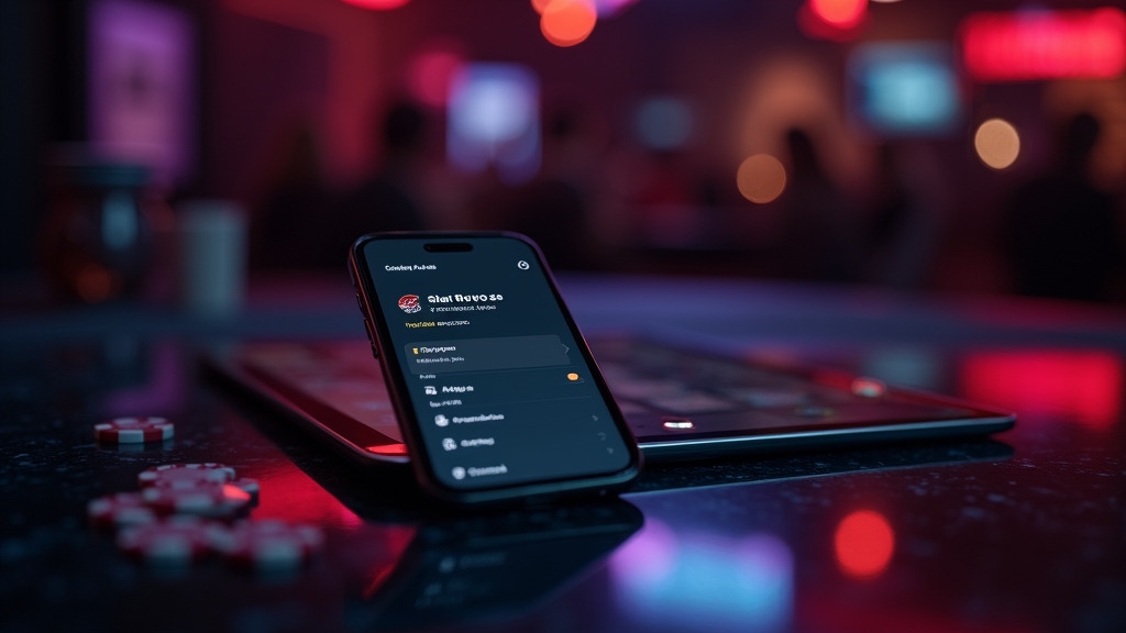 iPhone e iPad com atalho da app num ambiente de casino